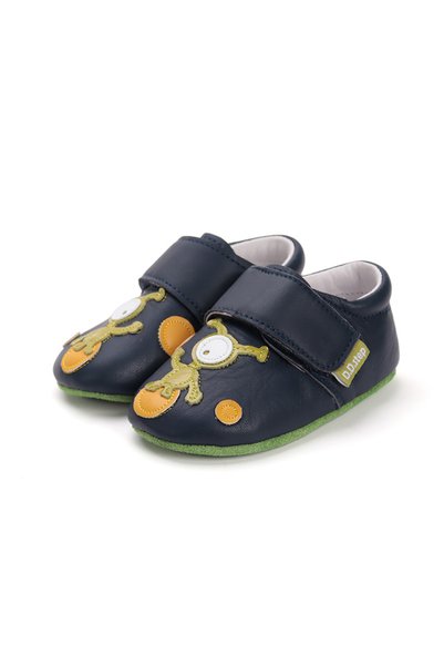 D.D.step Pantofi sport pentru băieți, talpă din piele, cu velcro, albaștri cu...