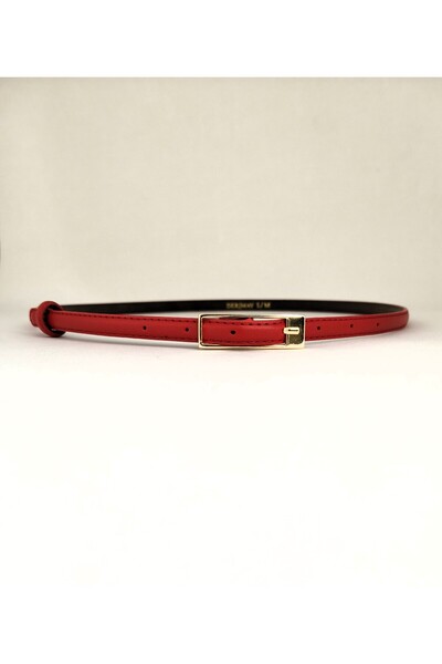 DERİMAY Elegantly Designed Thin 1 cm Women's Belt with Minimal Buckle, Compat...