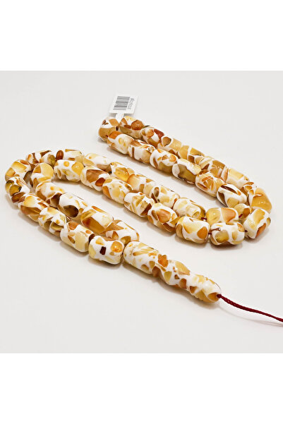 Generic Brand Mosaic Amber Rosary – 41 Beads 9×12.5mm Multicolor Barrel Praye...