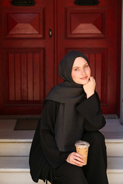 ENRİCO FERRİ Allure Plain Tencel Shawl - Anthracite