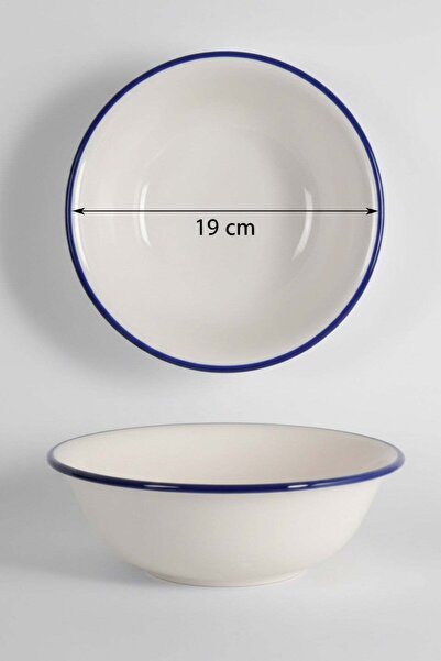 rinart 6-Piece Valencia Salad Bowl 19cm Rim Navy Blue