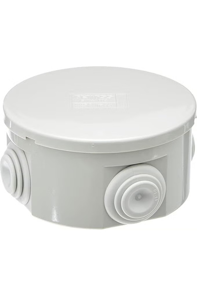 Duravel ABS IP55 Waterproof Round Junction Box, 80 x 40 mm, Gray