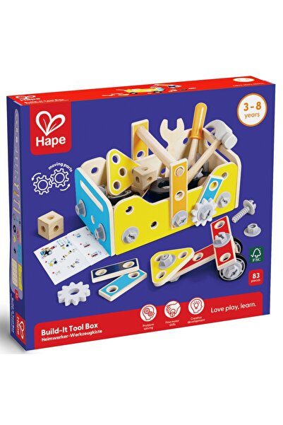 Hape Cutie de scule din lemn, Hape, 83 de piese