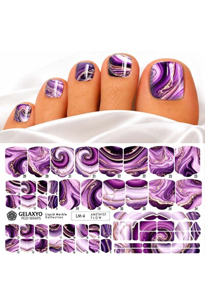 GELAXYO PEDI WRAPS LIQUID MARBLE LM-4 CU 38 DE WRAPURI, 26 DECORAȚIUNI, PILĂ,...