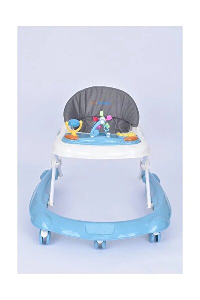 Fun Moment Foldable Height Adjustable Baby Walker - Blue - Ages 6-18 Months