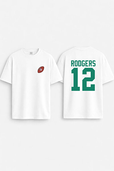 cesita Auron Rodgers Nfl Printed Cotton White T-Shirt T-Shirt