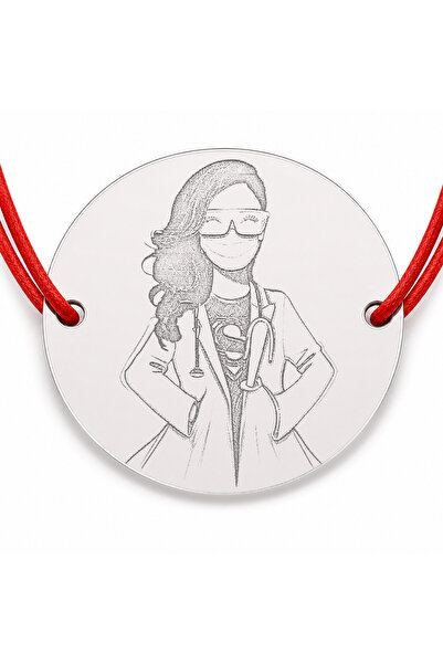 Simoshop Brățară argint 925 asistentă medicală, șnur reglabil — cadou