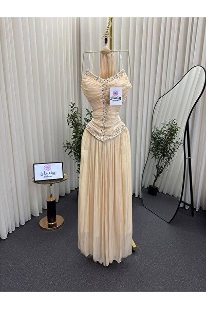 Bailsan Long Dress Evening Gown Cream