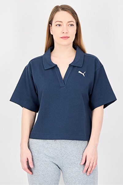 Puma Women Relaxed Fit Short Sleeve Outdoor Polo Shirt, Dark Grey