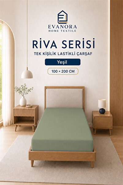 evonora Green Single Elastic Bed Sheet 100 X 200 cm – Full Fit, Soft and Brea...
