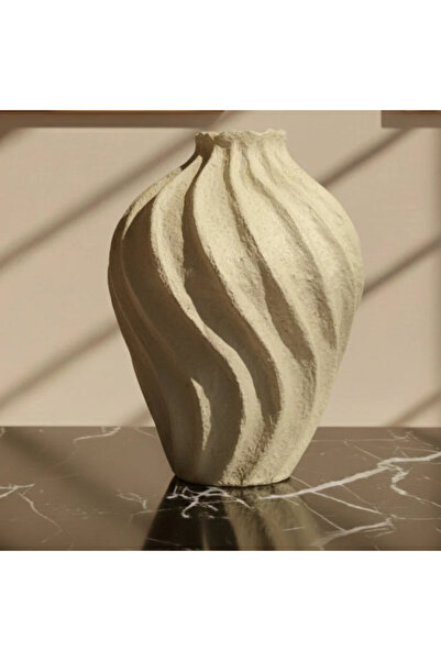 Generic Brand Ma-Pm-A25-02 Handicraft Decorative Piece-34X34X48 Cm-Off White