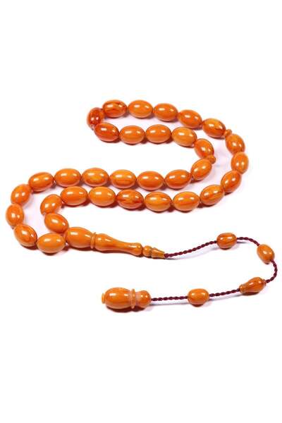TESBİHKENTİ 12X8 mm Beautifully Strung Systematic Claspable Amber Prayer Beads