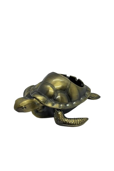 Bounty Metal Turtle Ashtray Office Living Room Decorative Antique Look