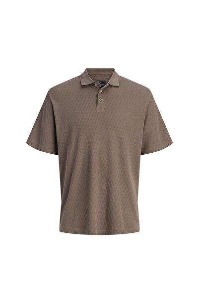 Jack & Jones Ανδρικό μπλουζάκι πόλο σε καφέ χρώμα Blarobert (12294946-MRL)