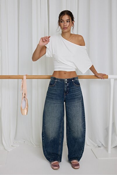 Stradivarius Ayarlanabilir barrel jean