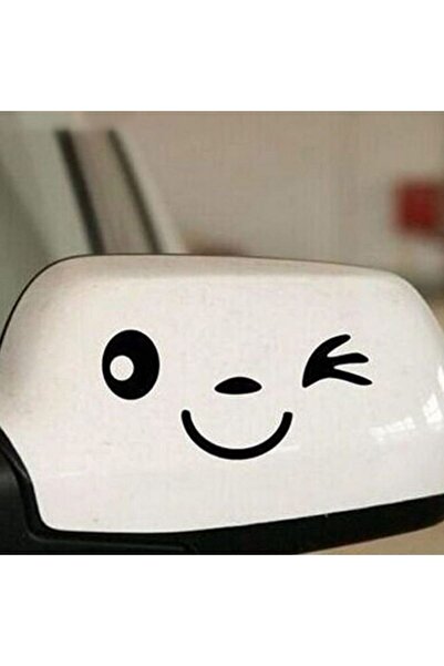 Hediyeni Al 2-Pack Rear View Mirror Smiley Face Sticker for Vehicle, Car, Aut...