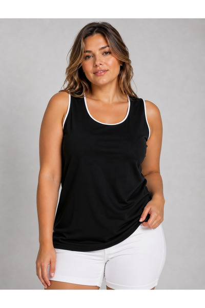 BANEGA Large Size Sleeveless Thick Strap Ribbed 100% Cotton Combed Cotton Cre...