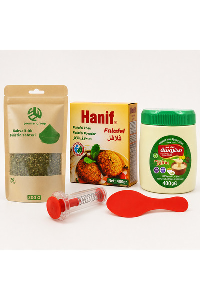 Hanif Falafel Harcı 400 g, Mahrouse Tahin 400 g, Promar Filistin Zahteri 200 ...