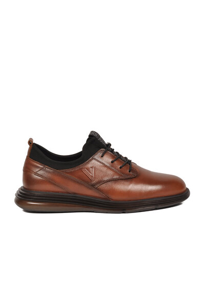 Voyager Tan Genuine Leather Easy to Wear Comfortable Sole Men's Casual Shoes ...