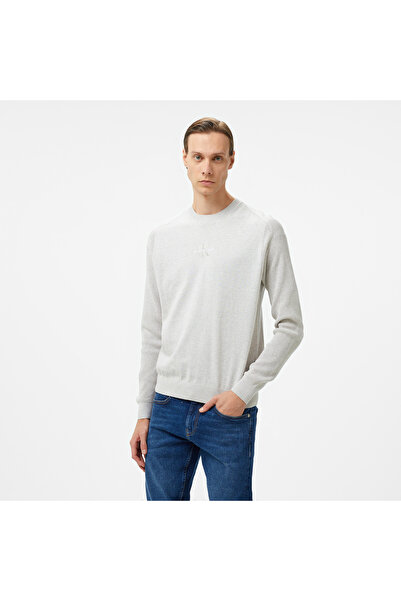 Calvin Klein MONOLOGO SWEATER Erkek GRİ Kazak J30J325671-P6G