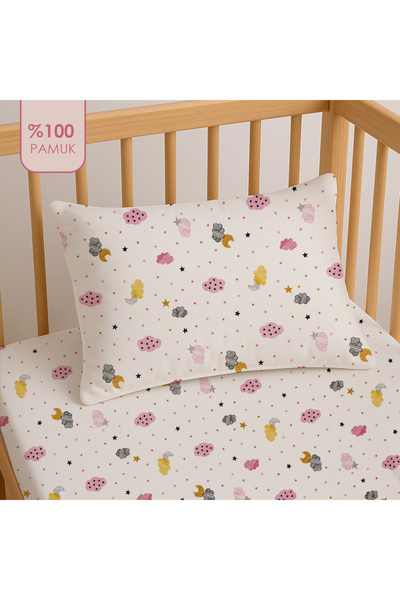 liefhome ملاءة أطفال مطاطية 100% قطن 70x130+20 + غطاء وسادة للأطفال 35x45