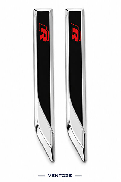 Ventoze Vehicle Side Fender Metalized Logo Emblem 15X2 cm Chrome Sporty Decor...