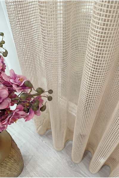 istper Stone Mesh Knitted Tulle Curtain I Heavy Weight I 1/2.5 Medium Pile I ...