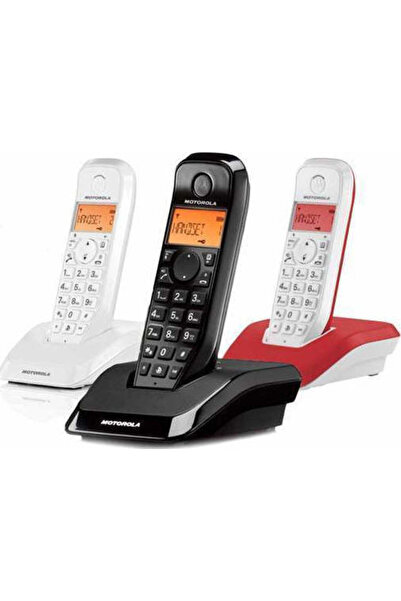 Motorola S12 Τριπλό Ασύρματο Τηλέφωνο Πολύχρωμο