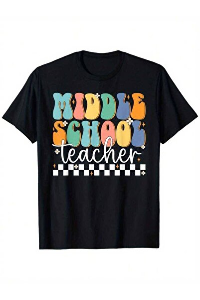 4Car تي شيرت Middle Teacher Groovy Happy First Day Of T-Shirt |   للجنسين |  ...