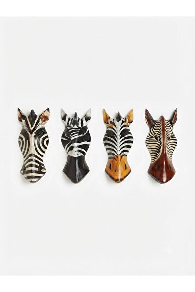 XTRIKE ME Ahşap Dekoratif Duvar Dekoru Zebra Mask Etnik Duvar Süsü 30 Cm 1 Adet Karışık Renk