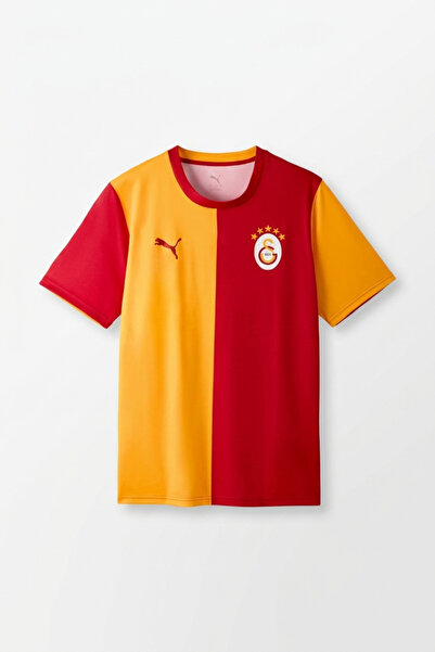 Galatasaray قميص كرة قدم للجنسين بأكمام قصيرة باللونين الأصفر والأحمر 78499501