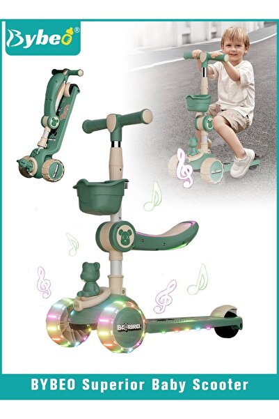 BYBEO 3 In 1 Kids Kick Scooter, 3 Wheeled Scooter for Toddlers, Foldable Kick...