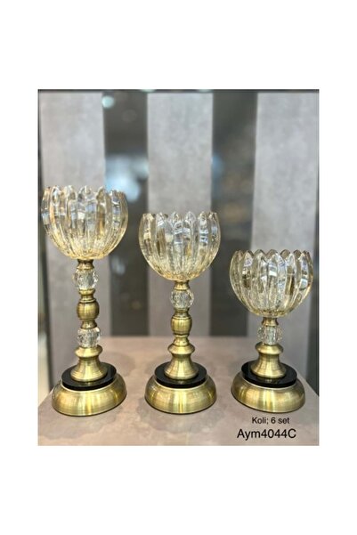 Furkan konak alışveriş 4044.C-CAM ŞAMDAN 3 LÜ BRONZ