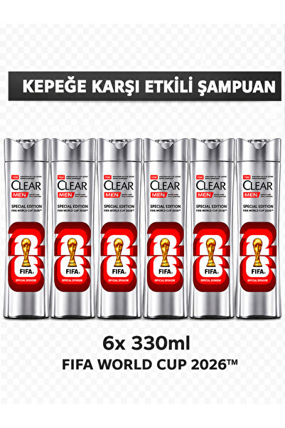 Clear Men Kepeğe Karşı Etkili Şampuan Scalp Edition Fifa World Cup 330 ml x6