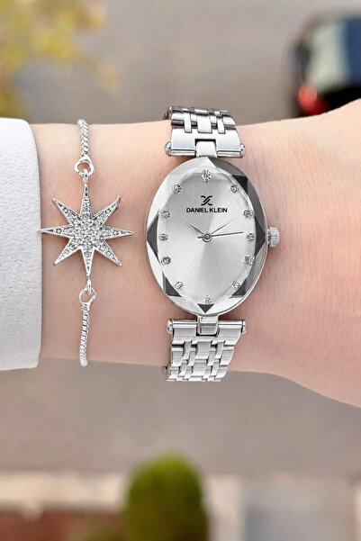 Daniel Klein Silver Renk 24 Ay Garantili 24 Mm Kadın Kol Saati ve Bileklik