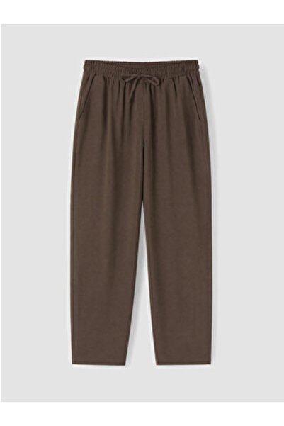 LC Waikiki Brown Elastic Waist Women's Trousers