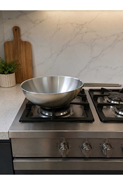 Akdeniz ÇELİK WOK TAVA 28 CM 304 KALİTE LÜKS