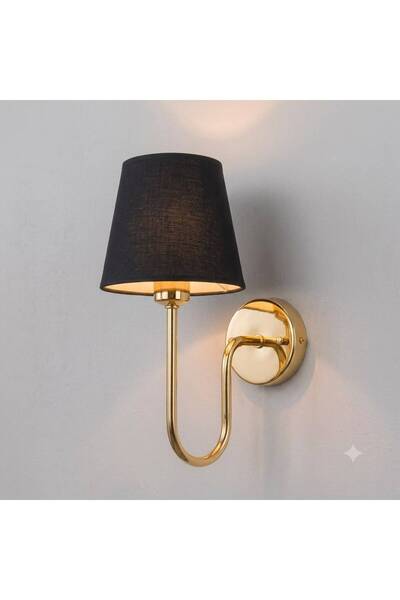 AKDENİZ AYDINLATMA ELEKTRİK MALZEMELERİ Modern Gold Fabric Hat Wall Sconce E2...