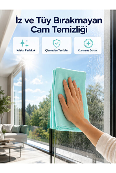 Lisinya Multi-Purpose Microfiber Glass Cloth for Glass, Mirrors, Shower Cabin...