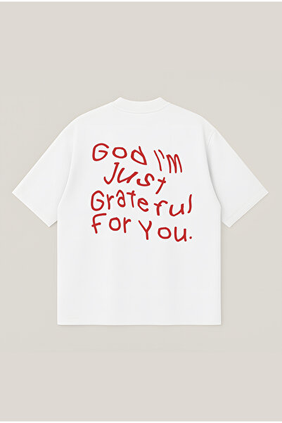 Moon Dancer Tricou unisex cu imprimeu God Im Grateful, croială supradimension...