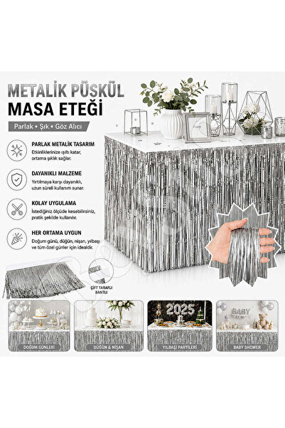 BeySüS Επιτραπέζια φούντα ασημί