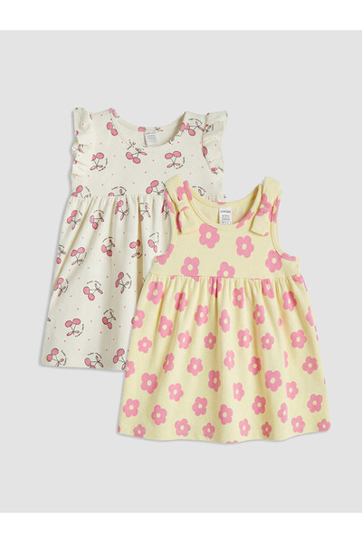LC Waikiki Nevavm Patterned Baby Girl 2-Piece Dress with Difference