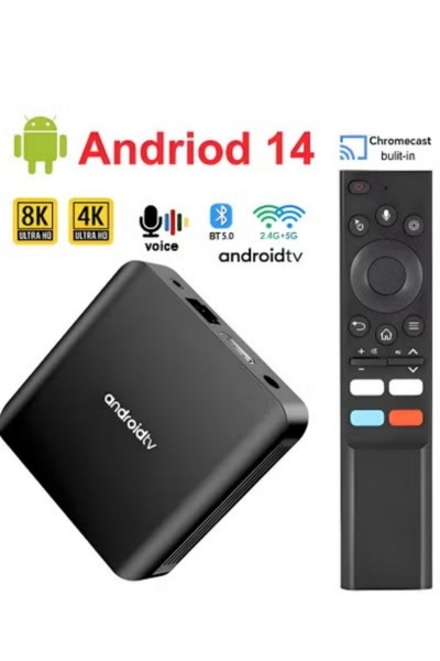 Makrystorm جهاز تلفزيون ذكي أندرويد 14 TV98 ATV Plus مع واي فاي مزدوج 5G، دقة...