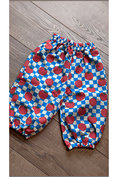 Pufiko Kids Domates Baskılı %100 Pamuk Müslin Jogger Pantolon