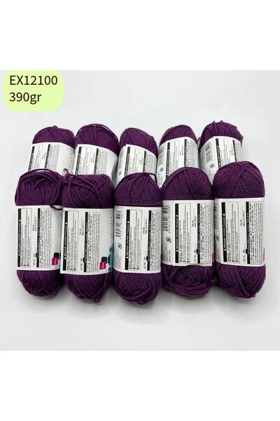 Oxford İplik İhrac Fazlası 10'lu Paket 350/400gr Amigurumi İpi Mürdüm EX12100