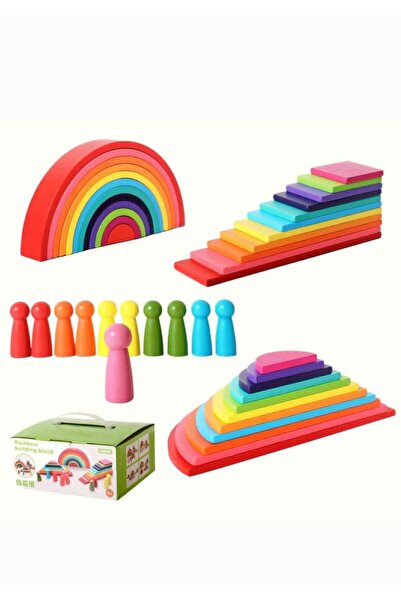 OEM SET Creativ CURCUBEU MONTESSORI 45 PIESE, DIN LEEMN , +12 LUNI