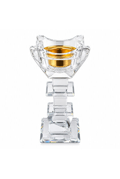 AKDC Crystal Incense Burner with Gold Insert - 17 × 6 cm