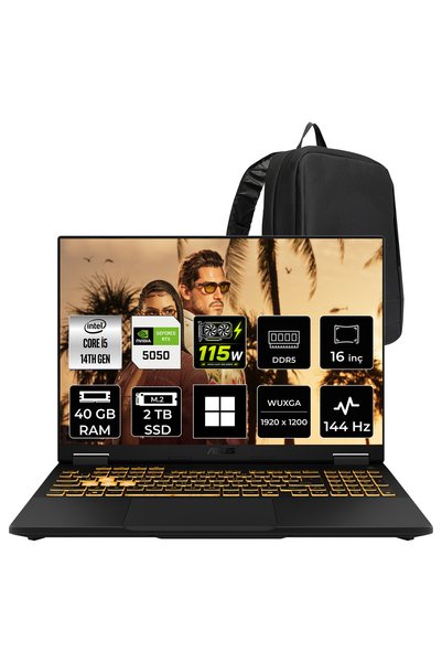 ASUS TUF Gaming F16 Intel Core i5 14450HX RTX 5050 8GB 115W 40GB RAM 2TB SSD ...