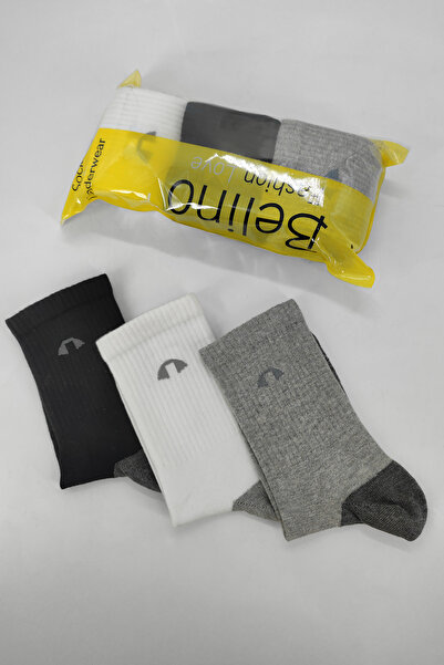 BELİNOPLUS Combed Cotton 6 Pack Men's Sports Socks Mixed Colors