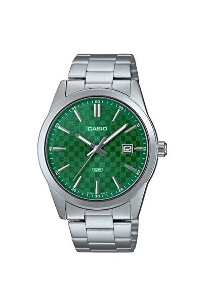 Casio Ceas bărbătesc, Verde/Argintiu, 41mm, Brățară din oțel inoxidabil, Rezi...